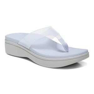 Vionic Luminous Platform Wedge Thong Sandals Women 7 Gray